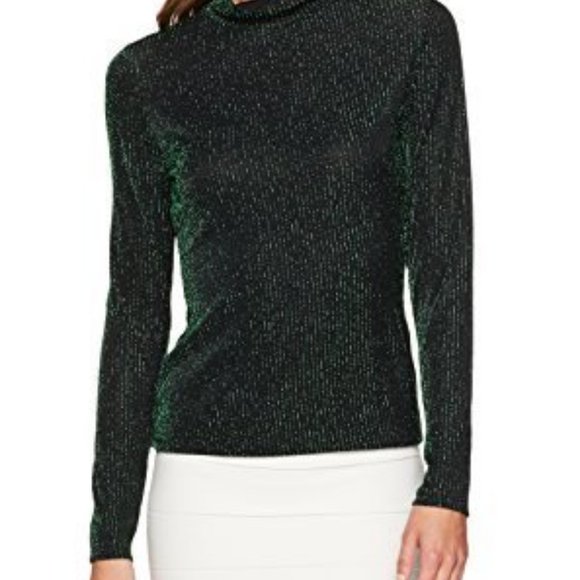 BCBGMAXAZRIA Brinne Metallic Knit Turtleneck - S - Picture 5 of 12